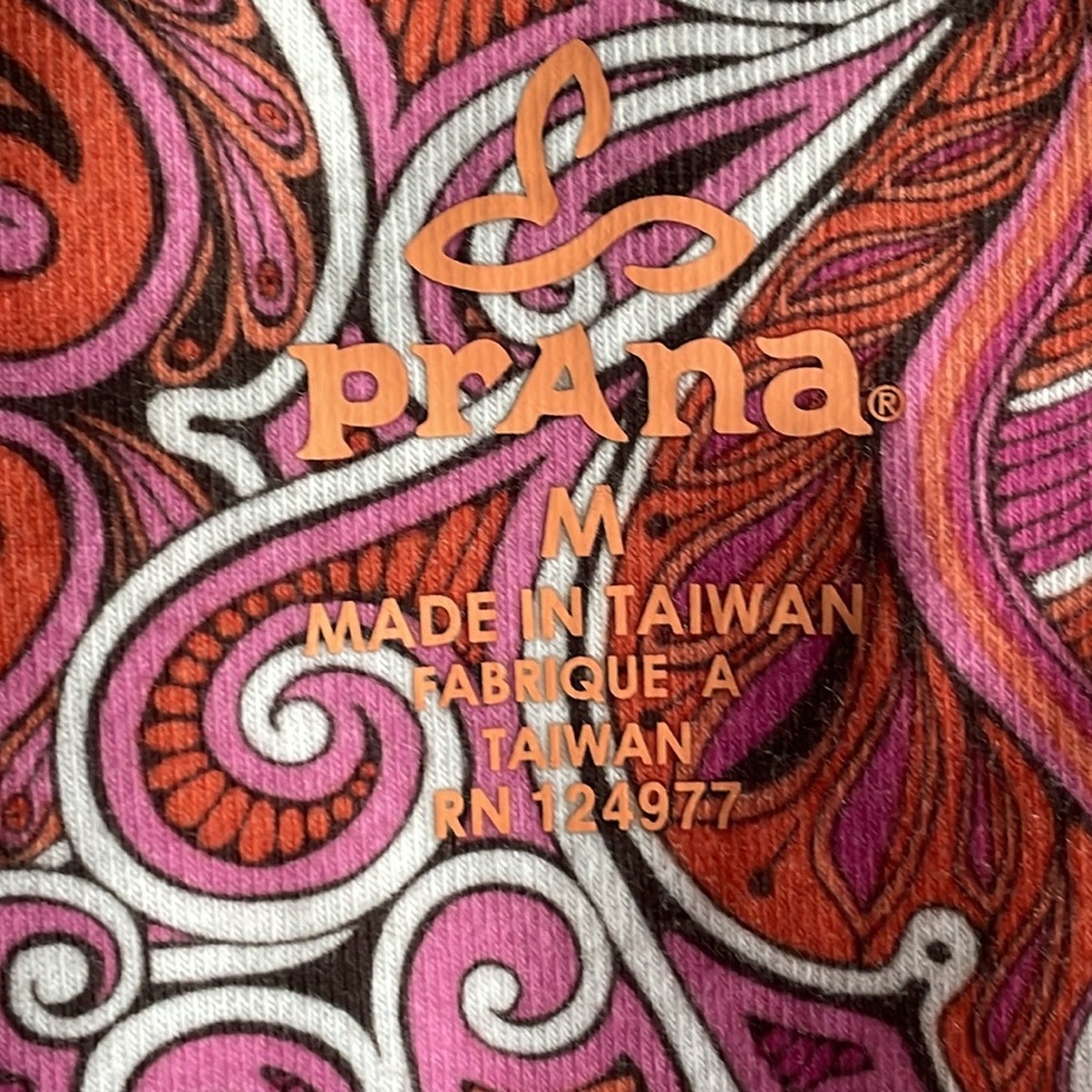 Prana Cece Faux Wrap Dress Boho Travel friendly Indian Print Twist Sash Medium - Picture 8 of 8